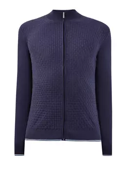 Кардиган из тонкой шерсти и шелка с фактурным узором