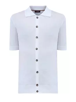 Кардиган-поло из тонкой хлопковой пряжи на пуговицах