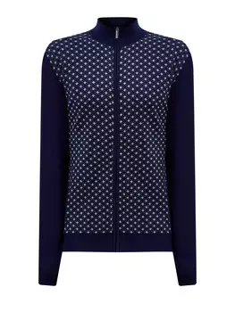 Кардиган с вязаным узором и застежкой на молнию