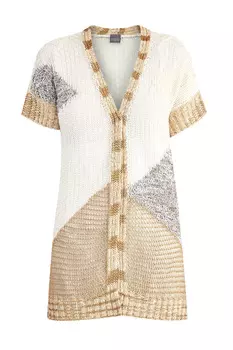 Кардиган свободного кроя в стиле colorblock с пайетками