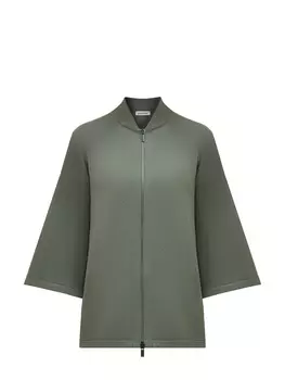 Кардиган в стиле бомбера из шерсти и кашемира с завязками