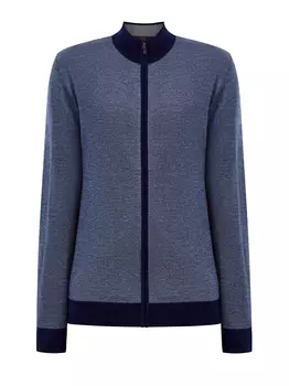 Каргдиган из шерстяной и кашемировой пряжи с застежкой на молнию