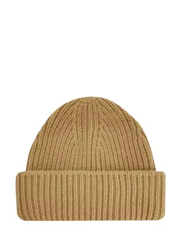 Кашемировая шапка эластичной вязки с широким отворотом