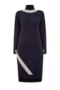 Кашемировое платье-джемпер с геометрическим узором