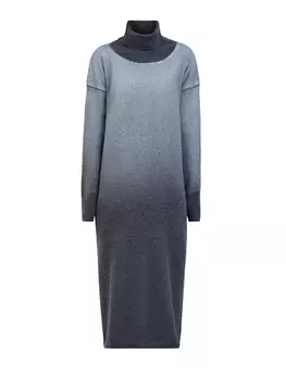 Кашемировое платье с высоким воротом и градиентным эффектом