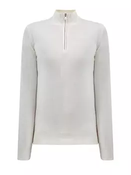 Кашемировый джемпер с высоким воротом на молнии