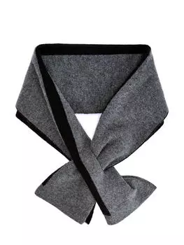 Кашемировый шарф с разрезом и контрастной окантовкой