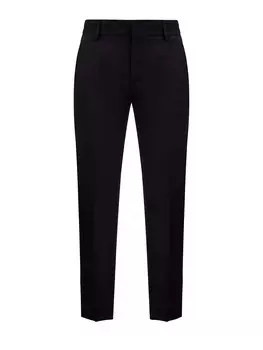 Классические брюки из льна и вискозы с заложенными складками