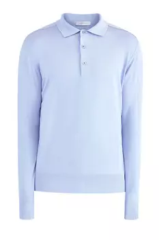 Классический джемпер-поло из шерстяной пряжи с добавлением шелка