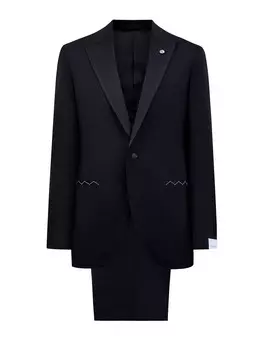 Классический смокинг ручной работы из гладкой шерсти