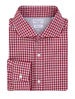 Клетчатая рубашка Easy Fit из гладкого лиоцелла и хлопка