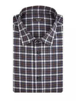 Клетчатая рубашка в стиле casual из хлопковой фланели