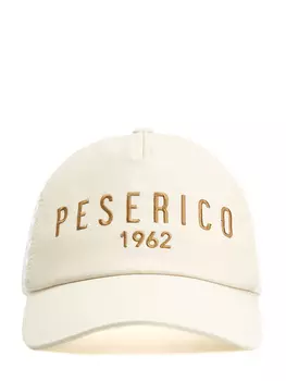 Комбинированная бейсболка с сетчатой вставкой и объемной вышивкой