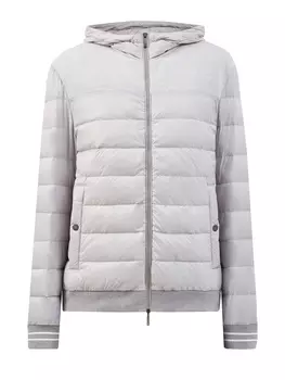 Комбинированная пуховая куртка с трикотажной отделкой