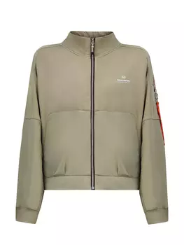 Комбинированная толстовка из хлопка и матового нейлона с нашивкой