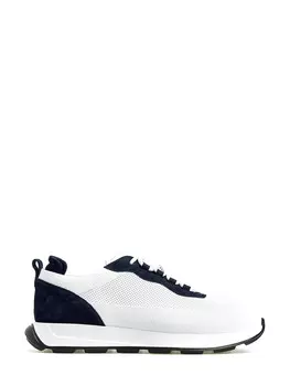 Комбинированные кроссовки из замши и кожи с микроперфорацией