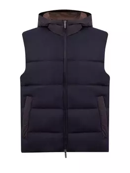 Комбинированный стеганый жилет с утеплителем из пуха и пера