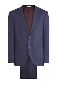 Костюм из шерстяной ткани с мягкой линией плеч в неаполитанском стиле