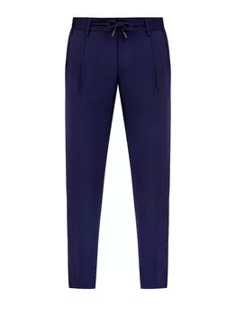 Костюмные брюки из тонкой шерсти с защипами и кулиской