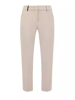 Костюмные брюки ручной работы с кожаной шлевкой Precious