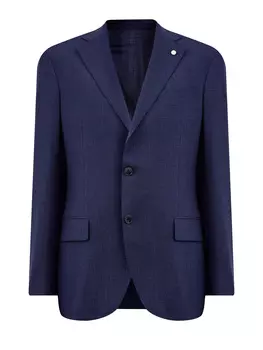 Костюмный пиджак ручной работы из меланжевой шерсти