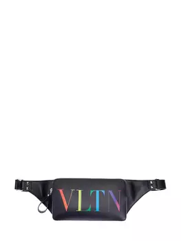 Кожаная сумка на пояс с принтом VLTN Multicolor