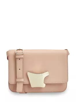 Кожаная сумка с литой деталью и регулируемым плечевым ремнем