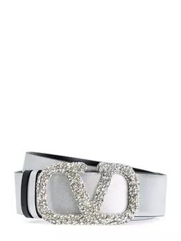 Кожаный ремень с пряжкой VLogo из кристаллов Swarovski®