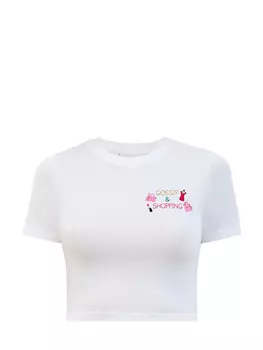 Кроп-футболка из джерси с вышивкой Gossip & Shopping