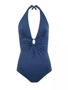 Купальник с глубоким V-образным вырезом и литой деталью