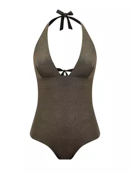 Купальник с металлизированным напылением и завязками