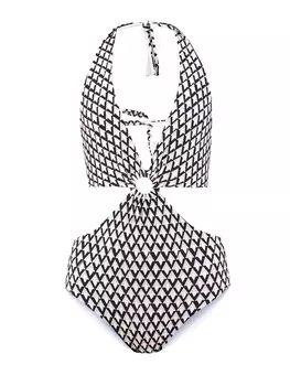 Купальник-трикини из гладкого быстросохнущего материала с принтом