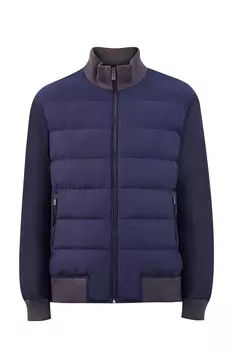 Куртка-colorblock из нейлона и костюмной ткани