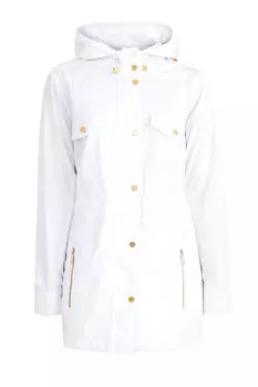 Куртка из хлопковой ткани с фурнитурой золотистого цвета