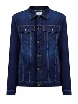 Куртка из окрашенного вручную денима с контрастной прострочкой