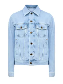 Куртка из окрашенного вручную денима с патчем из меха пони