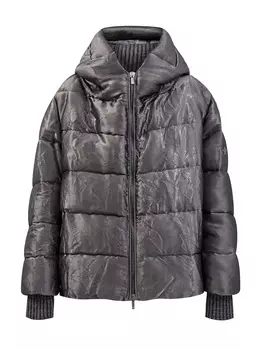 Куртка из жатой глянцевой ткани с кулиской по низу