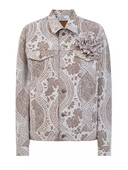 Куртка-рубашка с кружевной отделкой и съемной брошью Flower
