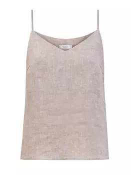 Льняной топ с тонкими бретелями и цепочками Punto Luce