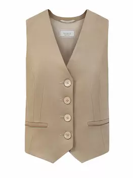 Льняной жилет с V-образным вырезом и деталью Punto Luce