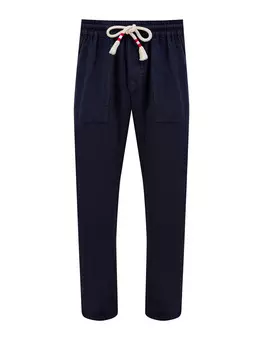 Льняные брюки Calais с кулиской и фирменным патчем