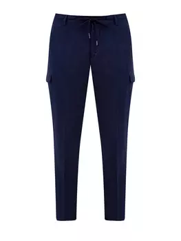 Льняные брюки с карманами-карго и поясом на кулиске