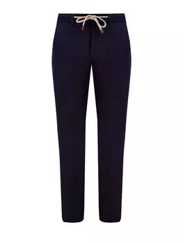 Льняные брюки в стиле sprezzatura с контрастной кулиской