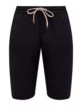 Льняные шорты с эластичным поясом на регулируемой кулиске