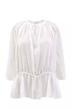 Легкая блуза свободного кроя на завязках