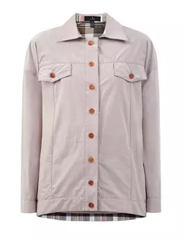 Легкая куртка-рубашка из хлопка с принтом на подкладке