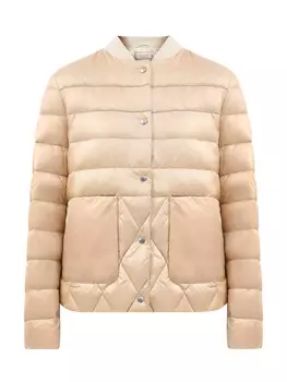 Легкая пуховая куртка с трикотажным воротом и цепочками