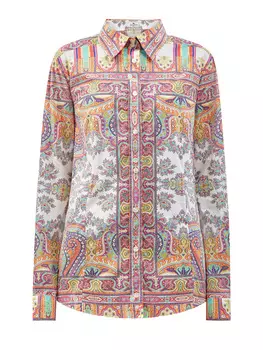 Легкая рубашка из гладкого хлопка с принтом пейсли