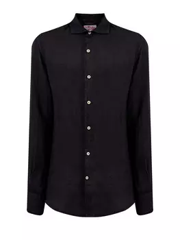 Легкая рубашка из окрашенного вручную льна с вышивкой