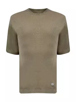 Легкий джемпер из окрашенного вручную льна с нашивкой